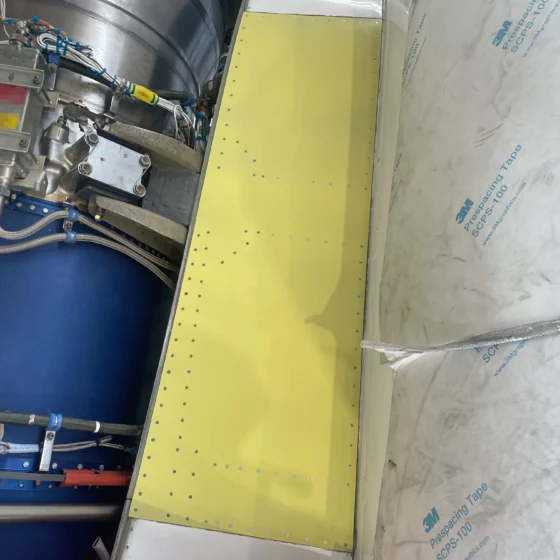 Replacement upper pylon skin installed on a Cessna Citation XLS+
