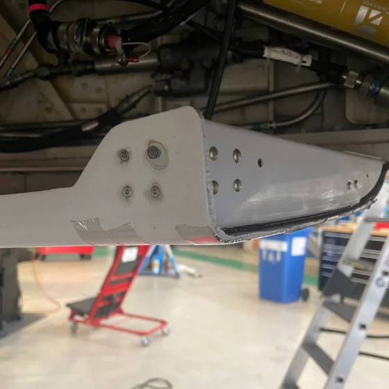Replacement main landing gear door stiffener installed on a Cessna 560XL Citation XLS