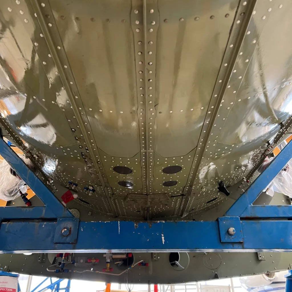 Aft belly outer lower doubler replacement on a Cessna 525B Citation CJ3
