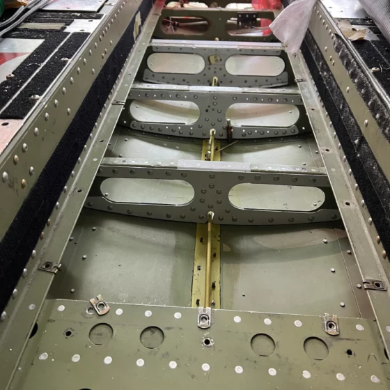 Cabin floor frame repair after blue water spillage on a Cessna 525A Citation CJ2