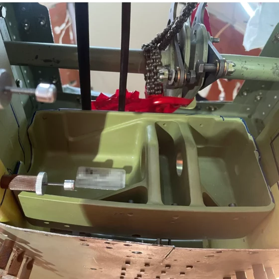 Replacement nose landing gear actuator fitting set in position